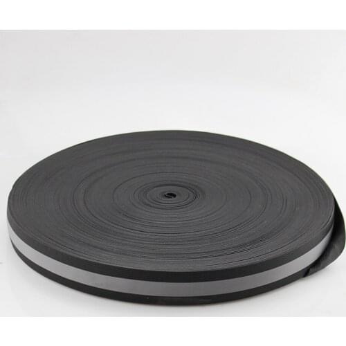 Safety Warning Tape Silver Reflective Elastic Tape Bands Cord Belt Fabric Wide 40mmx15mm x 50meter Black