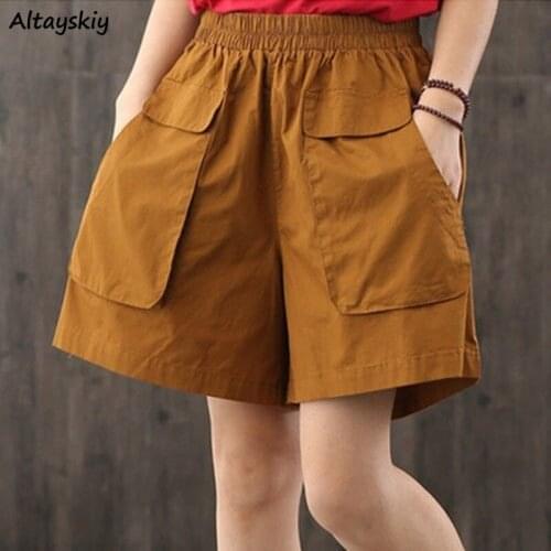 Shorts Women Summer Casual All-match Unisex Korean Streetstyle Boyfriend Solid High Waisted Popular Large Size Ulzzang Fashion