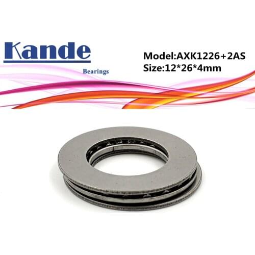 AXK1226 + 2AS 1PC Thrust Needle Roller Bearing With Two AS1226 Washers 12*26*4 mm Plane Thrust Needle Roller Bearing