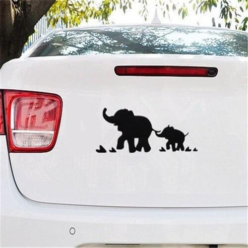 Vinyl Elephant Family Fashion Car Sticker Decals Black Car-Styling Decorations Decals