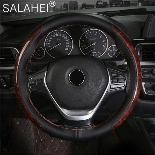 Microfiber Leather Crystal Mahogany Fashion Sports Hand-sewn Steering Sheel Cover Skidproof Universal Car Protector Accessories