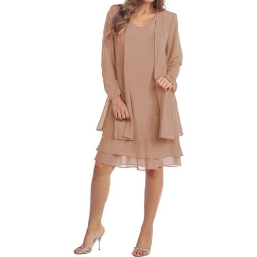 Woman suit 2 PCS Mother Of The Bride Dress Woman Suit Ruffles Wedding Suit With Chiffon Jacket Women Set Custom Dress Plus Size