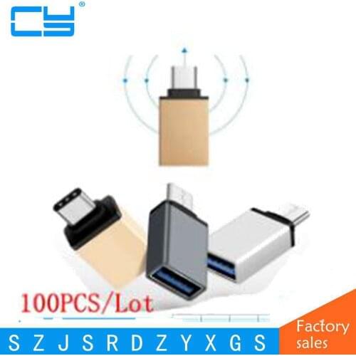 100PCS/Lot USB 3.1 Mobile phone Type C OTG Cable Adapter Type-C USB-C OTG Converter for Macbook tablet mouse keyboard mouse