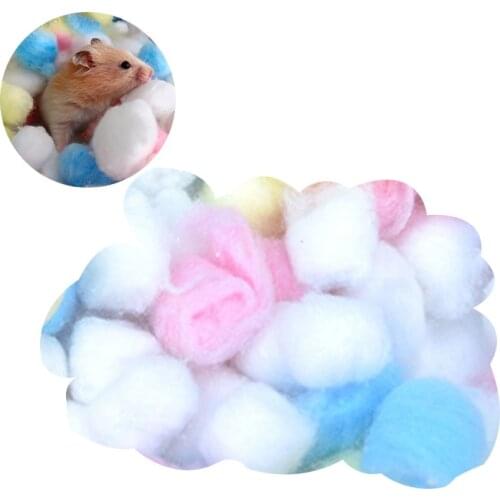 100Pcs/Bag Colorful Winter Keep Warm Cotton Ball Cute Cage House Filler Supply For Hamster Rat Mouse Pet Supplies Accessories