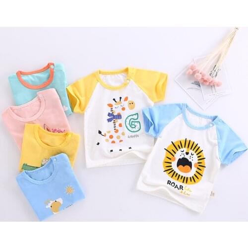 2021 Summer Kids T- Shirts Top Boys Girls kawaii Short Sleeve Childrens O-neck Baby Toddler Cotton Cartoon Tee Tops Clothing