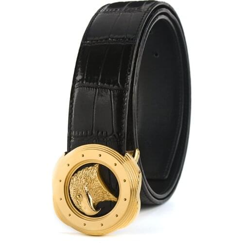 2021 new High quality fashion eagle buckle genuine leather belt designer luxury famous brand casual male Luxury cowhide belts