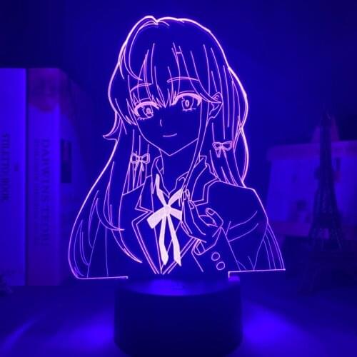 3d Anime Lamp OreGairu Nightlight for Bedroom Decor My Youth Romantic Comedy Is Wrong As I Expected Led Light Yukino Yukinoshita