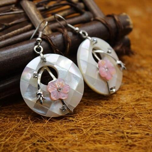6/12/24 Pair Chakra Flower Abalone Shell Earrings Cute Sweet Style Fashion Jewelry Earrings For Women Girls Wedding Party Gifts