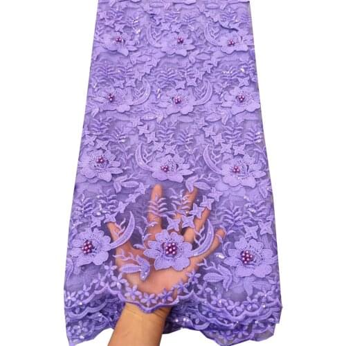 African Sequins Tulle Lace Fabric magenta High Quality French Net Lace Fabric beads Embroidery Nigerian Fabric Wedding YTB109