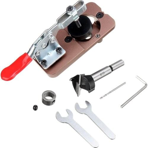 Aluminum Alloy Quick Set 35mm Hinge Jig Woodworking Pocket Hole Jig With 35mm Hole Opener and Quick Acting Toggle Clamp