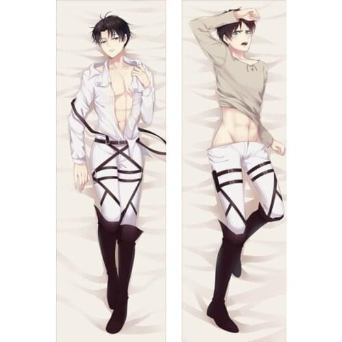 Anime Attack on Titan Levi Hugging Body Long Pillow Case Shingeki no Kyojin Bedding Pillow Cover Gifts