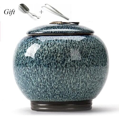 Fresh-keeping moistureproof Nut peanut spice Sauce Jar Tea Box tea Canister Porcelain candy jar ceramic sealed tank tea caddy