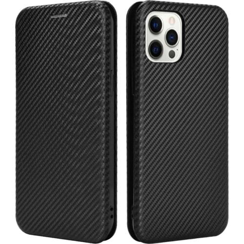 For iPhone 12 11 Pro XS Max XR Carbon Fiber PC+TPU Case Magnetic Flip PU Cover For iPhone 6 7 8 Plus Phone Case With Card Slot