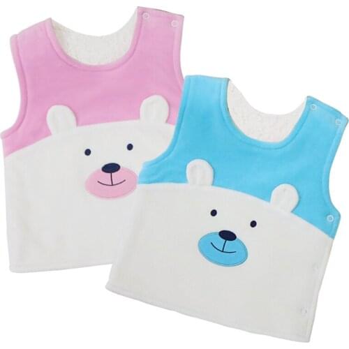 Baby Vests Double Layer Velour+Coral fleece thick warm shirts for winter boys and girls 2 pcs/lot clothes 2019 children clothing