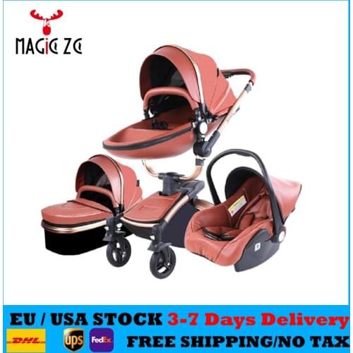 Baby Stroller 3 in 1 Folding Strollers Baby Trolley Tricycle Baby Walker High Landscape Stroller Kinderwagen Poussette Bebe