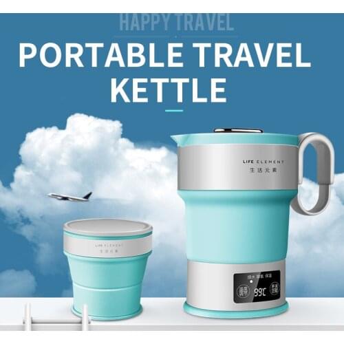 Electric folding kettles Traveling portable mini deformation insulation kettles Traveling cups Digital display kettle 110-240v