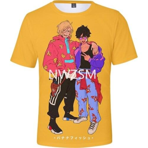 Banana Fish Lynx Anime Printed T Shirt 2021 Summer Tee Shirt Harajuku Cotton T Shirts Hip Hop Loose Women New T-Shirts