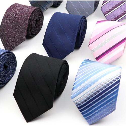 New Mens Casual Tie Classic 8cm Jacquard Stripe Necktie Fashion Business Wedding Groom Accessories Daily Wear Cravat Party Gift