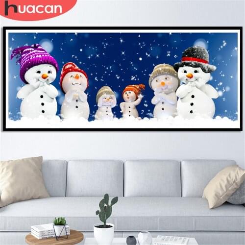 HUACAN 5D DIY Diamond Painting Cartoon Snowman Diamond Embroidery Sale Winter Rhinestones Mosaic Christmas Gift