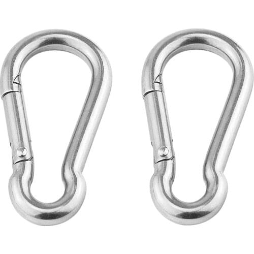 Carabiner Clip Snap Hook Stainless Steel M5x50mm Camping Sports Karabiner
