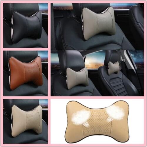 Leather Car Supplies Neck headrest pillow Auto Safety Pillow seat covers for BMW Honda ford/vw/ golf 4 5 6 7 8 toyota