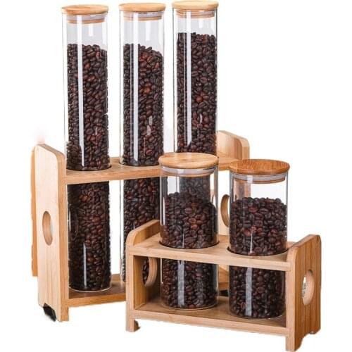 1000ml Creative Slightly Luxury Storage Tank 2Pcs/3PCs with Display Shelf Jar Set Coffee Bean Sugar Solid Food Container