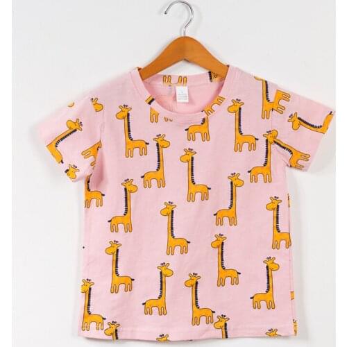 2021 New Summer Short Sleeve T-shirt 2-10T Kids Children Top Boys Girls Cartoon Print Cotton T-shirts Casual Tee Toddler Clothes