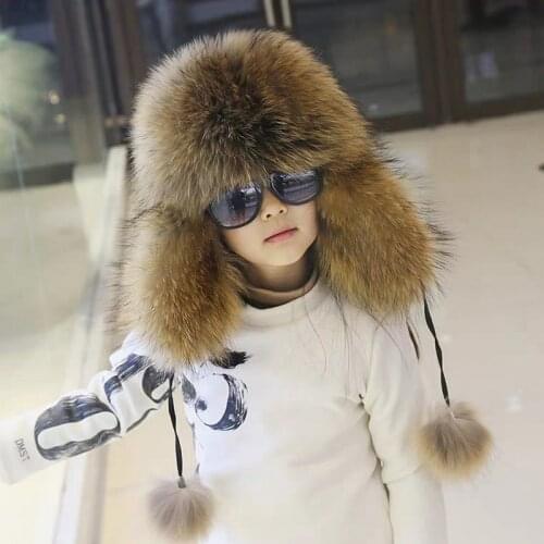 2020 Hot Sell Childrens high imitation Fox fur Lei Feng Hat Boys and Girls Winter Thicken Fur Baby Going out Warm Hat Fashion
