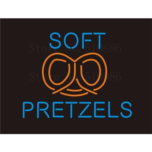 Custom NEON Sign Board Soft Pretzels Glass Tube Beer Bar Club Pub Party Display Store Shop Light Signboard Signage Signs 17*14"