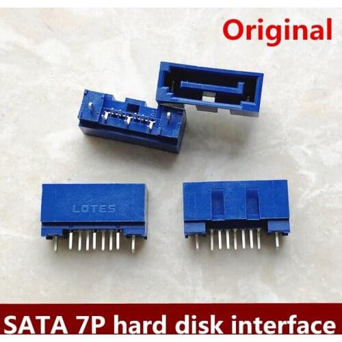 Original SATA 7Pin motherboard hard disk interface slot blue vertical connector 50pcs