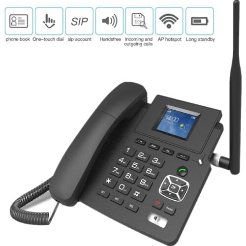 P03 Full Netcom 4G Card VOIP Phone WIFI Wireless Fixed Phone Desktop Telephone SIM Card LCD for Office Home Call Center Company