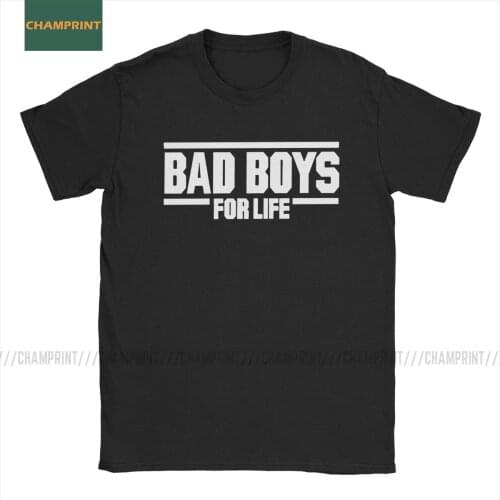 Bad Boys For Life Forever T-Shirts for Men Movie Will Smith Cop Actions Cool 100% Cotton Tee Shirt O Neck Short Sleeve T Shirts
