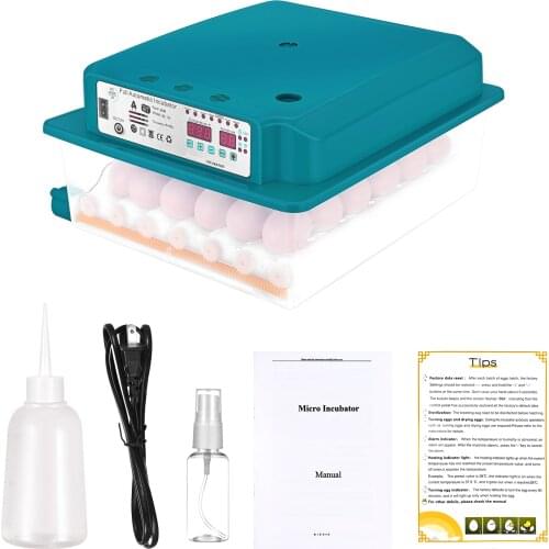 Fully Automatic 36 Eggs Incubator for Birds Chicken Auto Turning Incubator Temperature Humidity Conttol Hatching for Quail Ducks