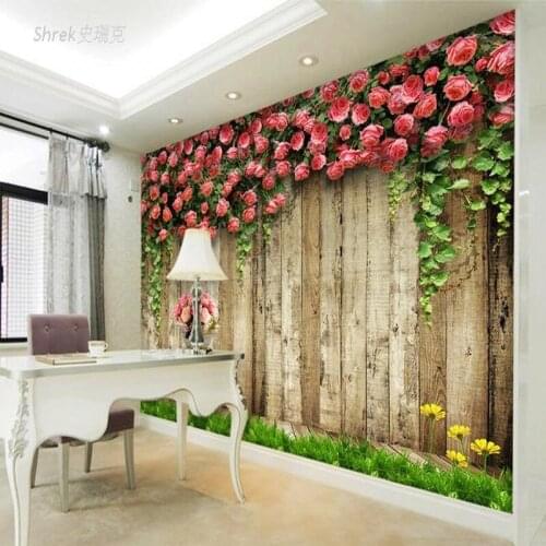 Drop Shipping photo Wallpaper European Rose Mural Sofa Bedroom TV Background Wallpaper High Quality Lobby Studio Mural