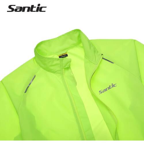 Santic Men Cycling Jacket UPF30+ Bicycle Bike Rain Jacket Raincoat Long Sleeve Outdoor Sport Windproof Cycling Clothing Ciclismo