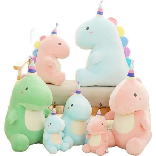 23/35/50cm Super Soft Lovely Dinosaur Plush Doll Cartoon Stuffed Animal Dino Toy for Kids Baby Hug Doll Sleep Pillow Home Decor