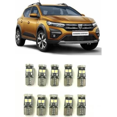 Canbus w5w Led interior lights For DACIA DOKKER DUSTER LODGY LOGAN SANDERO SOLENZA