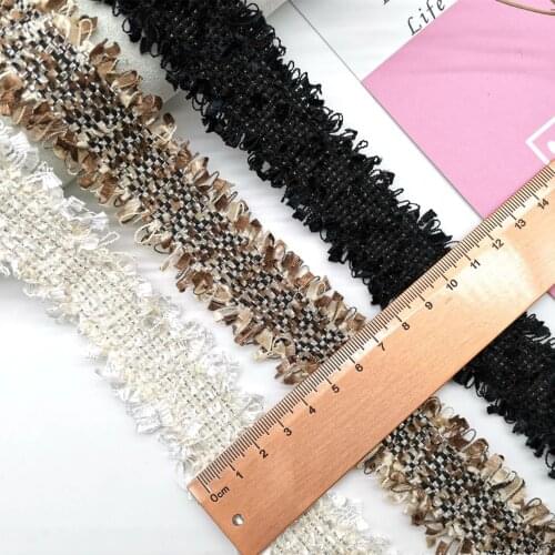 3CM 5yards Tweed webbing ribbon with Frayed sides for gaments,hats,pins. sewing accessories Ribbon for garments woven trim