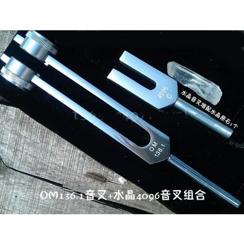 Aluminum alloy OM136.1 chakra tuning fork and 4096Hz crystal tuning fork