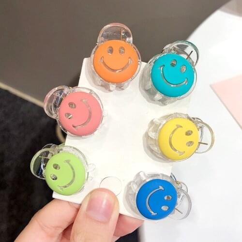 Cute Mini Small Clip Girl Smiling Face Hair Accessories Bangs Clip Metal Broken Hair Clip Fashion Womens Hair Accessories