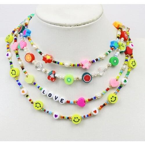5 Pcs Natural Pearls Strand Colorful Bead Necklace Fresh water Pearls Jewelry Accessories Jewelry Necklace Gift 9950