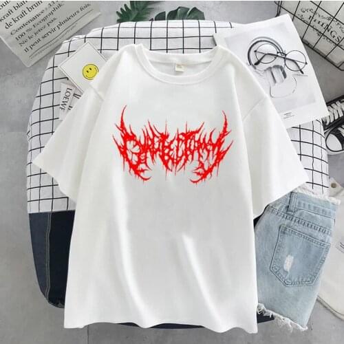 Oversized T-Shirt Street Clothes Harajuku Women T Shirt Aesthetic Gothic Punk Cartoon Summer Short Sleeve O-Neck Streetwear Tops