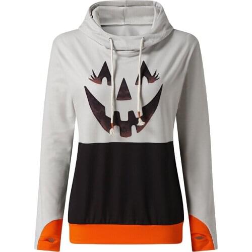 Women Halloween hoodie sweatshirts winter fashion 2020 oversize ladies pullovers Long Sleeve warm Print Party hooded jacket