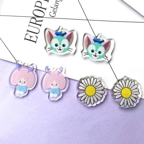10pcs Fashion Acrylic cat girl Charms for DIY decoration neckalce Bag key chain Jewelry Making accessories