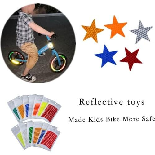 12PCS/Paper Stickers Mixed Stickers Toy Decorate Kid Bike Cool Funny Reflective Sticks Keep Bike Night Drive More Safty Stickers