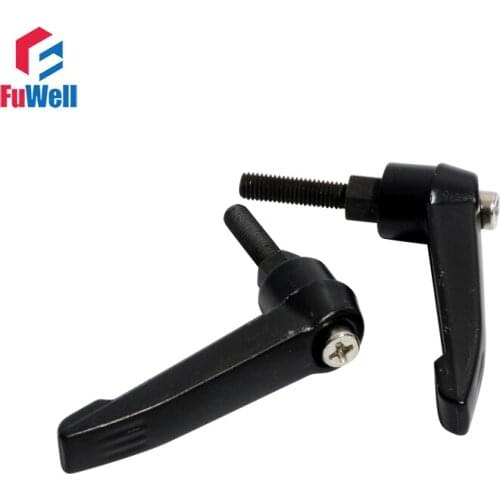 2pcs Adjustable Handle Knob Male Thread Handle Lever Adjustable M5x10/15/20/25/30/35mm Bakelite Machinery Clamping Lever Handle