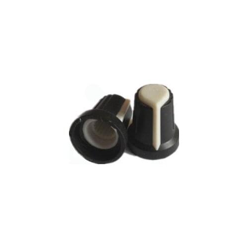 20PCS Inner Hole 6MM Diameter 15mm High 17mm Environmental Protection ABS Plastic Double Color Rachis Potentiometer Knob