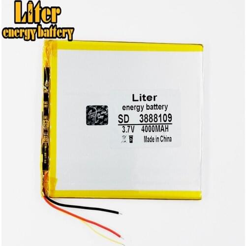 3.7V 3888109 4000mah lithium polymer battery Rechargeable Li-ion Cell for tablet pc 7 inch 8 inch 9inch