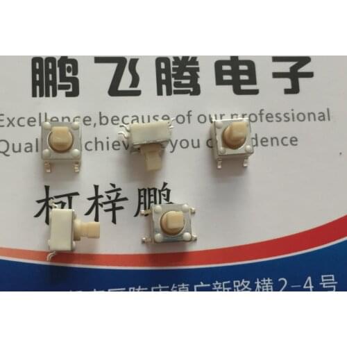5PCS/lot TP1138QTS TR Original imported South Korea touch switch 6*6*7.3 SMD 4-pin square head button reset micro-motion white
