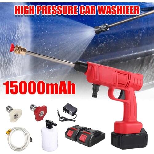 15000mAh Cordless High Pressure Washer Spray Water Gun Car Wash Pressure Water Nozzle Cleaning Machine for Makita 18V Battery